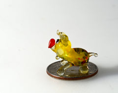 Glass Pig Figurine, Tiny Glass Animals, Mini Glass Animals, Pig Figurine, Pig Decor, Glass Figurines, Hand Blown Glass, Tiny Glass Figurines