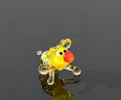 TinyGlass Pig Figurine: Whimsical Amber Sculpture