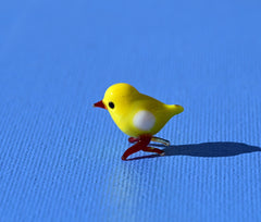 Tiny Yellow Glass Chick: Whimsical Lampwork Miniature
