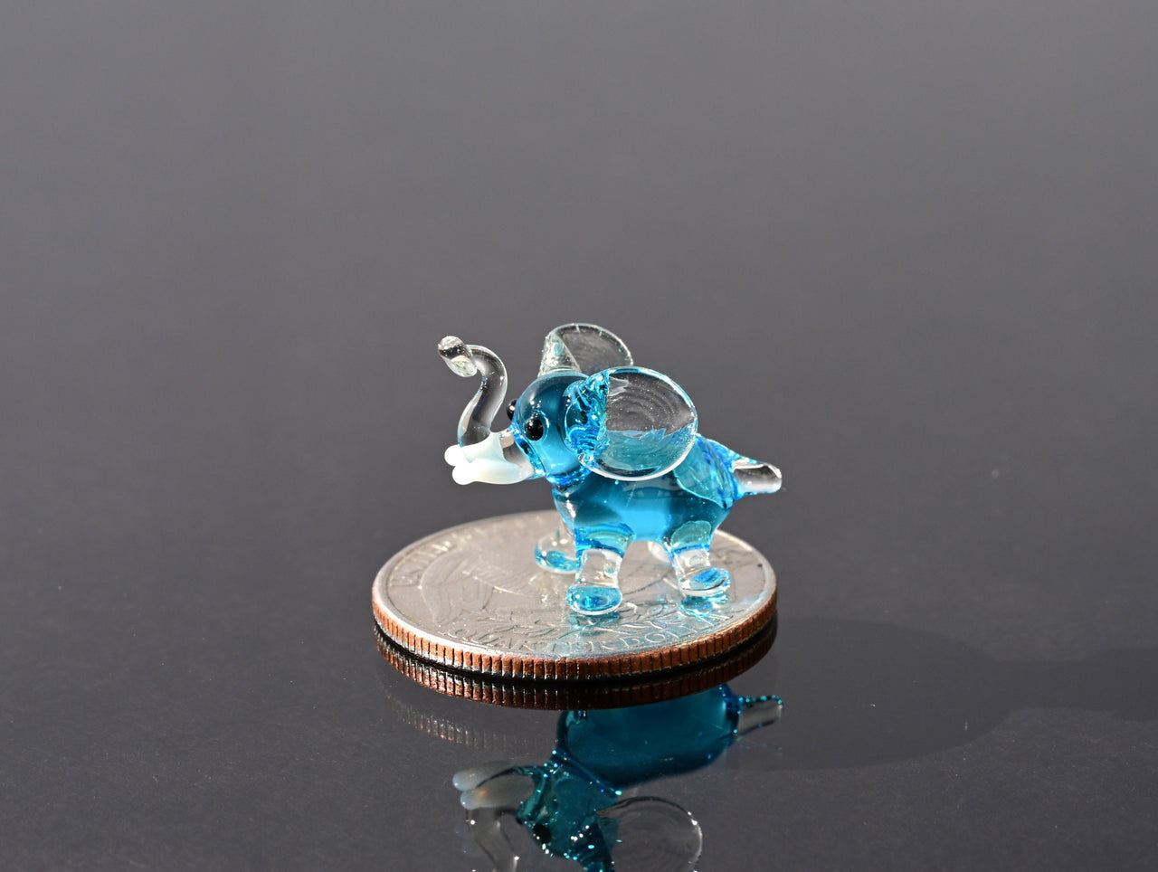 Baby Elephant, Blue Glass Elephant, Elephant Gifts, Tiny Glass Animals, Elephant Figurine, Glass Animals, Mini Glass Animals, Art, Decor