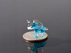 Baby Elephant, Blue Glass Elephant, Elephant Gifts, Tiny Glass Animals, Elephant Figurine, Glass Animals, Mini Glass Animals, Art, Decor