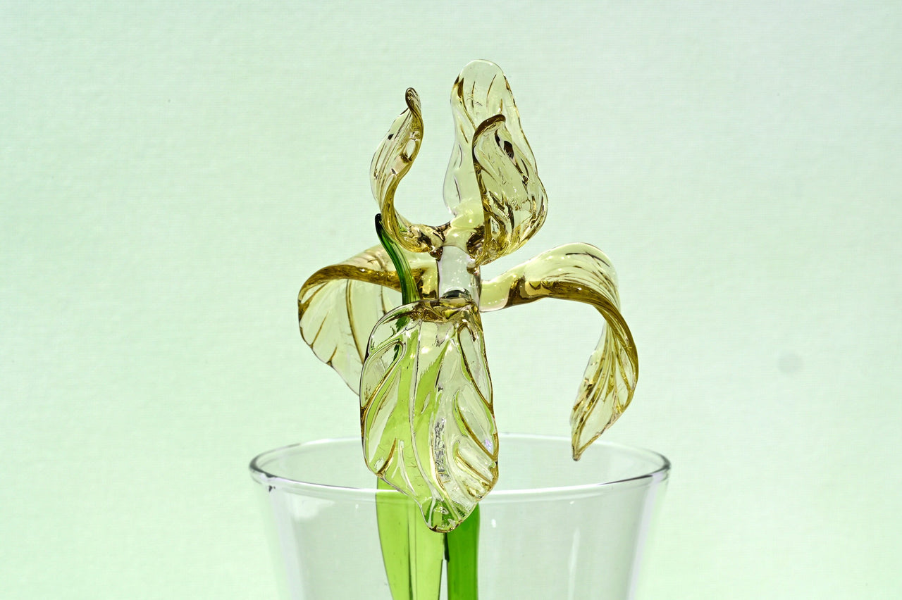 Glass Iris Gift, Blown Glass Flowers Bouquet, Glass Birth Month Flower Gift, Desk Decor, Forever Flowers, Mothers Day Gifts, Spring Decor