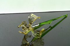 Glass Iris Flower - Hand Blown Glass Iris - Golden Glass Flowers Bouquet - Blown Glass Flowers - Christmas Gift for Mom
