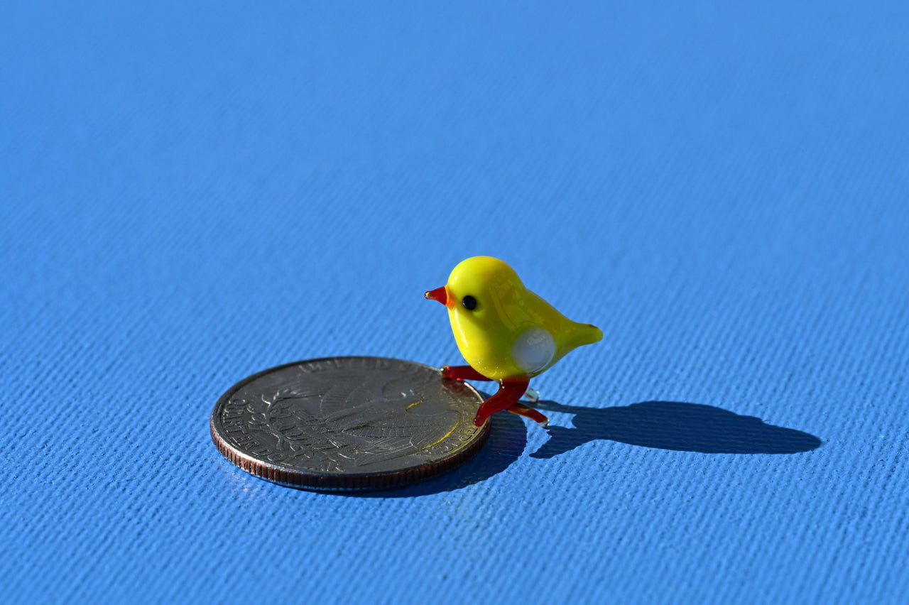 Tiny Yellow Glass Chick: Whimsical Lampwork Miniature