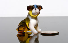 Handmade Glass Bulldog Figurine: Collectible Art Glass Sculpture
