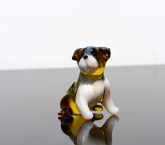 Handmade Glass Bulldog Figurine: Collectible Art Glass Sculpture