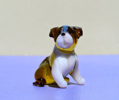 Handmade Glass Bulldog Figurine: Collectible Art Glass Sculpture