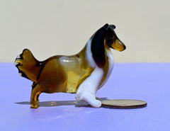 Handmade Glass Collie Figurine: Collectible Dog Sculpture