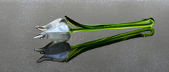 Handmade Opal Glass Tulip: Flame Worked Sculpture, 7.2 inch