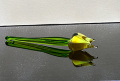 Handmade Yellow Opal Glass Tulip: Flame Worked Sculpture