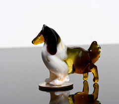 Handmade Glass Rough Collie Figurine, Rough Collie Gifts, Rough Collie Statue, Collectible Dog Sculpture, Glass Dog Figurine