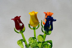 Glass Flower Bouquet - Blown Glass Flowers Rose - Blown Glass Flowers - Glass Rose - Christmas Gift for Mom