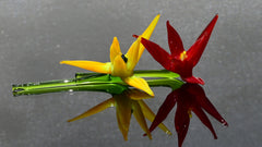 Glass Birth Month Flower, Birth Flower Gift, Bird of Paradise Flower, Mini Glass Flowers Bouquet, Personalized Gifts, Birthday Gift For Her