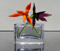 Elegant Bouquet of 2 colorful short-stem glass birds of the paradise-like flower. Unique gift. The price is for the bouquet of two flowers.