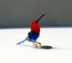 Handmade Glass Hummingbird Figurine: Flame Work Art Glass Sculpture