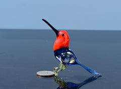 Handmade Glass Hummingbird Figurine: Flame Work Art Glass Sculpture