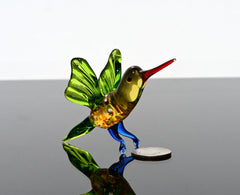 Humming Bird Figurine, Hummingbird Gifts, Hummingbird Statue, Blown Glass Hummingbird Memorial, Bird Lover Gift, Murano Glass Bird