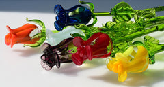 Glass Roses - Glass Flower Bouquet - Handmade Glass Flowers - Blown Glass Flowers - Glass Roses - Christmas Gift for Mom