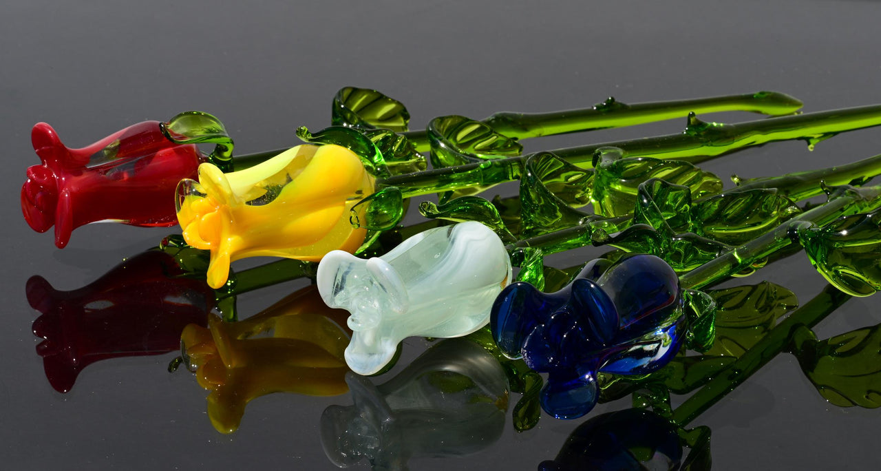 Glass Roses - Glass Flower Bouquet - Handmade Glass Flowers - Blown Glass Flowers - Glass Roses - Mothers Day Gifts for Her