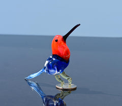 Handmade Glass Hummingbird Figurine: Flame Work Art Glass Sculpture