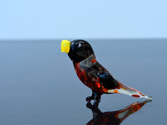 Handmade Glass Parrot Figurine: Whimsical Bird Sculpture, Art Glass Gift