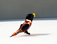 Handmade Glass Parrot Figurine: Whimsical Bird Sculpture, Art Glass Gift