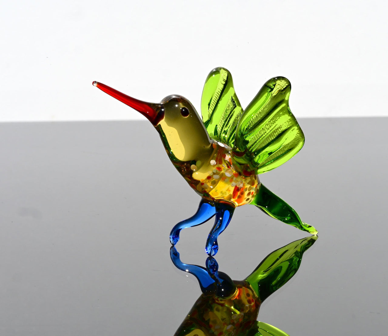 Humming Bird Figurine, Hummingbird Gifts, Hummingbird Statue, Blown Glass Hummingbird Memorial, Bird Lover Gift, Murano Glass Bird