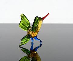 Humming Bird Figurine, Hummingbird Gifts, Hummingbird Statue, Blown Glass Hummingbird Memorial, Bird Lover Gift, Murano Glass Bird