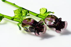 Glass Rose - Blown Glass Rose - Glass Flowers Bouquet - Purple Glass Flowers - Hand Blown Glass Flower  - Christmas Gift for Mom