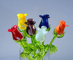 Glass Roses - Glass Flower Bouquet - Handmade Glass Flowers - Blown Glass Flowers - Glass Roses - Christmas Gift for Mom