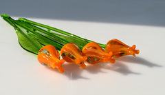 Glass Tulips - Glass Flower Bouquet - Orange Glass Tulip Bouquet - Blown Glass Tulip - Glass Flowers Christmas Gift for Mom