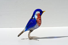 Handmade Glass Bluebird Figurine: Flame Work Art Glass, 5-inch