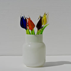 Handmade Glass Tulip Bouquet: Colorful Floral Sculpture, Flame Work Art.