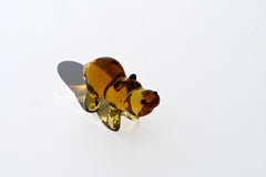 Amber Glass Hippo Figurine – Handcrafted Animal Sculpture, Unique Collectible Gift