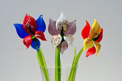 Glass Orchid Flower, Orchid Bouquet, Glass Flowers Bouquet, Blue Orchid, Purple Orchid, Red Orchid, Faux Orchid, Artificial Orchid,Glass Art