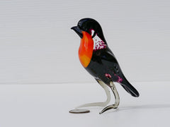 Gorgeous Glass House Finch bird. Detailed figurine with much personality. Excellent addition to your glass menagerie collection.