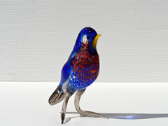 Handmade Glass Bluebird Figurine: Flame Work Art Glass, 5-inch