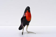 Gorgeous Glass House Finch bird. Detailed figurine with much personality. Excellent addition to your glass menagerie collection.