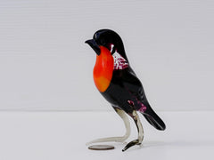 Robin Gifts, Handmade Glass Bird Figurine, Bird Sculpture, Bird Decor, Bird Lover Gifts, Glass Robin, Bird Art, Glass Bird, Blown Glass Bird