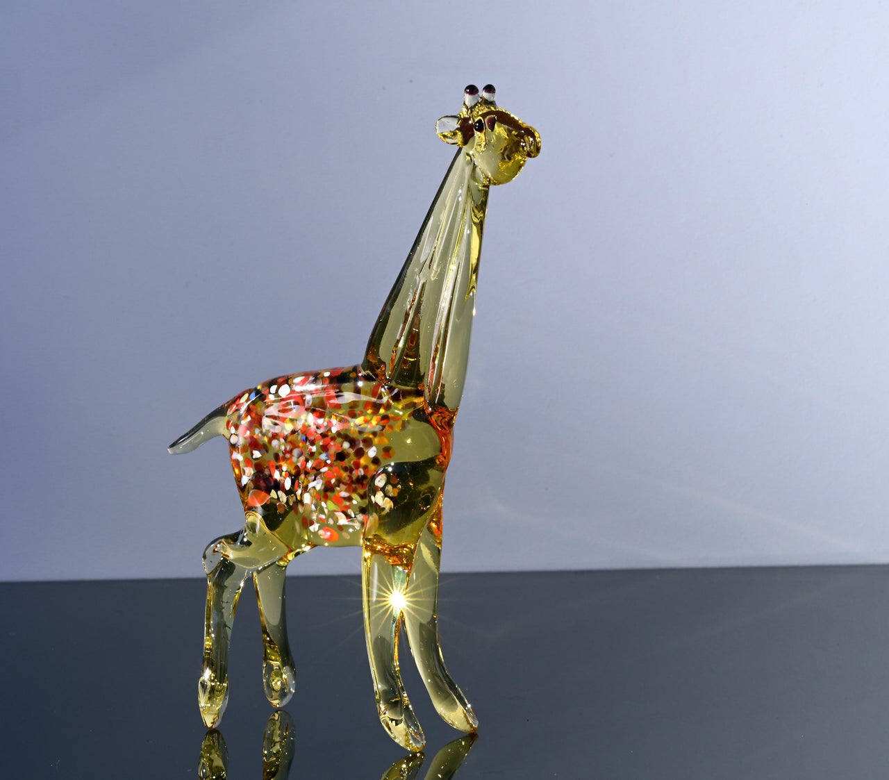 Handmade Glass Giraffe Figurine: Flame Work Animal Sculpture, 9 inch