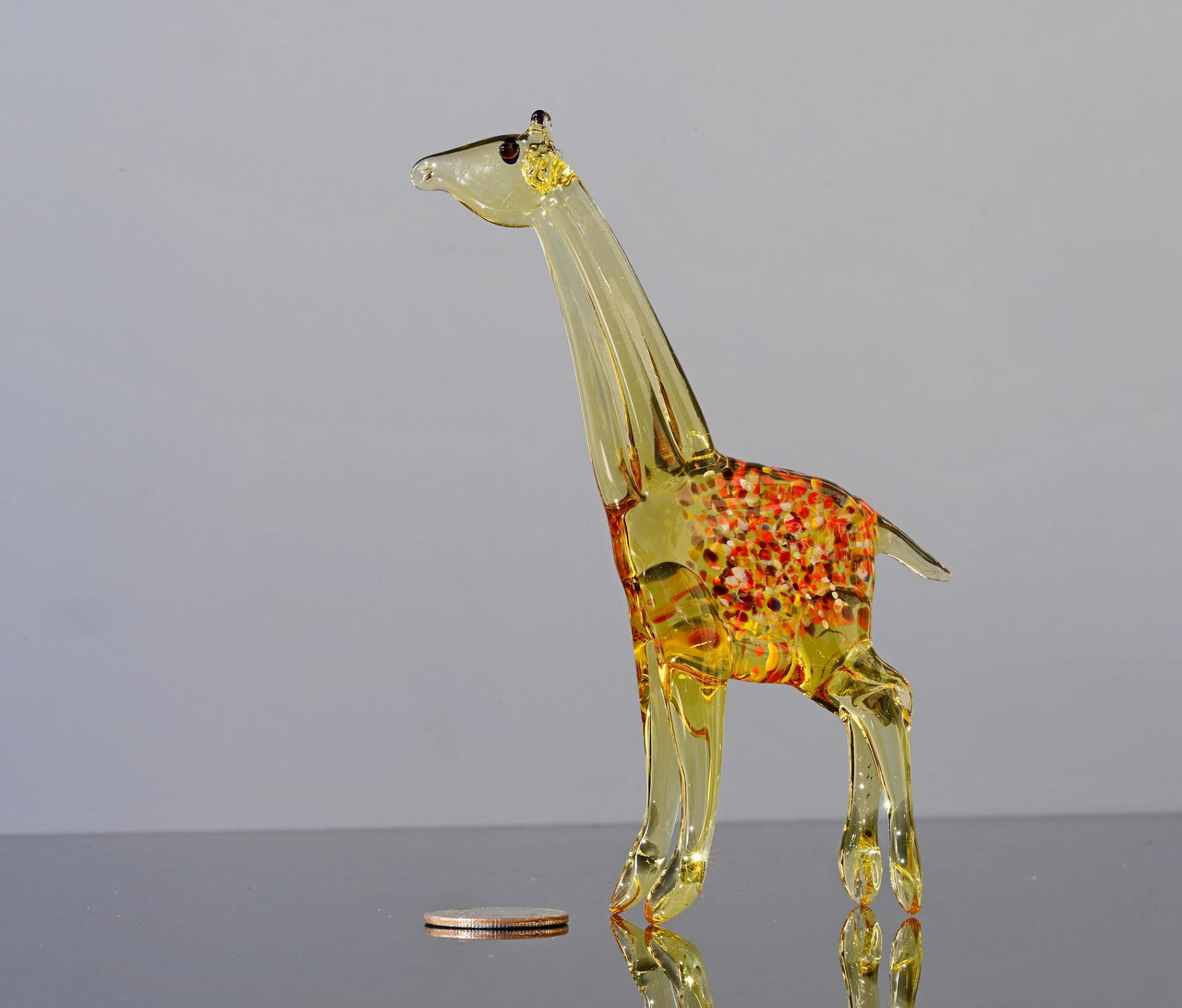 Handmade Glass Giraffe Figurine: Flame Work Animal Sculpture, 9 inch