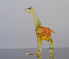 Handmade Glass Giraffe Figurine: Flame Work Animal Sculpture, 9 inch