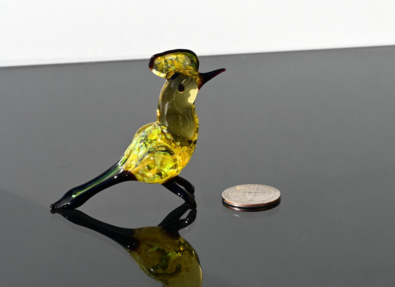 Yellow Bird, Glass Bird Figurine, Bird Sculpture, Bird Decor, Bird Lover Gifts, Glass Bird, Bird Figurine, Bird Art, Bird Statue, Glass Art