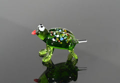 Hand Blown Glass Frog Figurine: Whimsical Collectible Sculpture