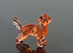 Meet Realistic Looking hand-blown Labradoodle, Unique statue in glass.