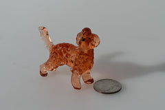 Meet Realistic Looking hand-blown Labradoodle, Unique statue in glass.