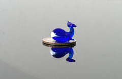 Miniature Blue Glass Whale: Tiny Glass Menagerie Figurine