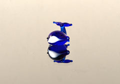 Miniature Blue Glass Whale: Tiny Glass Menagerie Figurine