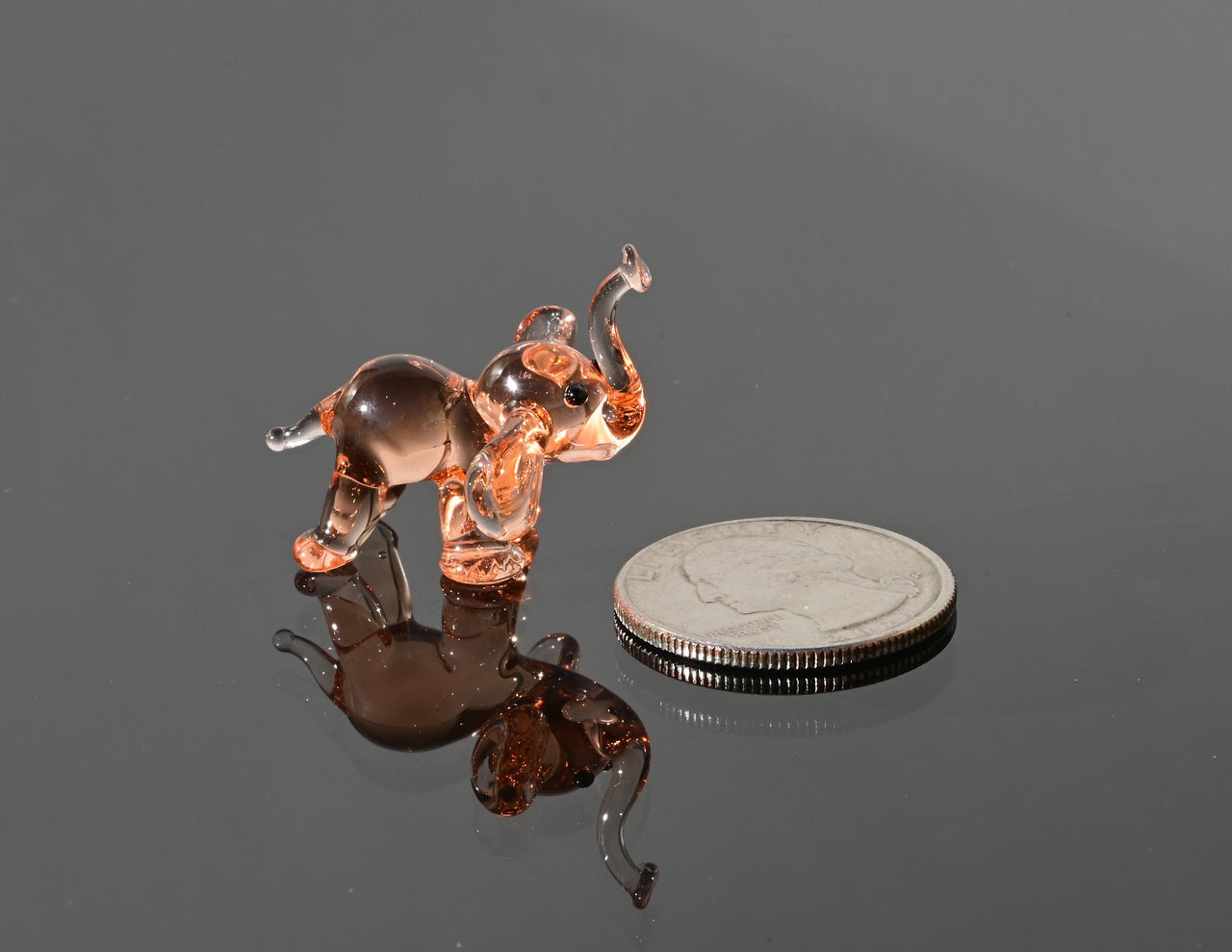 Elephant Figurine, Rose Glass Elephant, Elephant Gifts, Tiny Glass Animals, Elephant Charm, Pink Elephant, Glass Animals, Decor, Statue