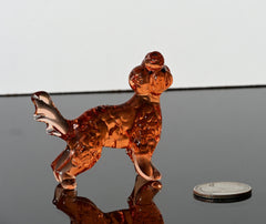 Hand-Blown Glass Labradoodle Statue: Unique Art Glass Figurine